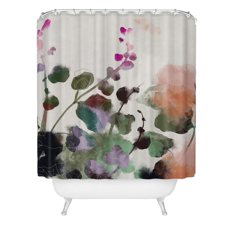 lunetricotee floral abstract summer autumn Shower Curtain
