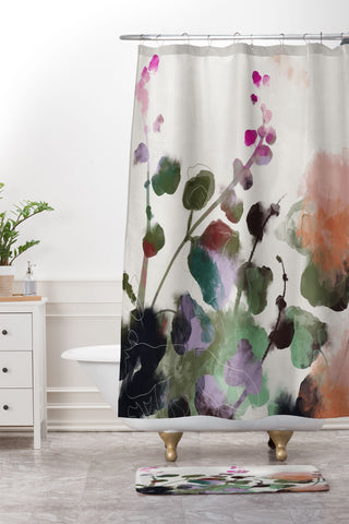 lunetricotee floral abstract summer autumn Shower Curtain And Mat