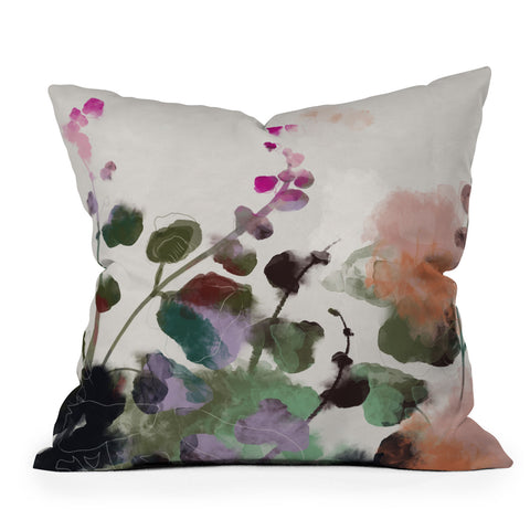 lunetricotee floral abstract summer autumn Throw Pillow