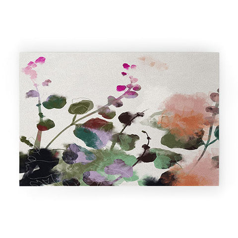 lunetricotee floral abstract summer autumn Welcome Mat