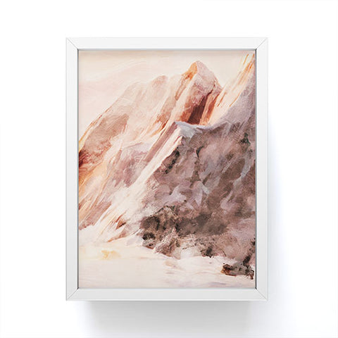 lunetricotee snow mountains landscape Framed Mini Art Print
