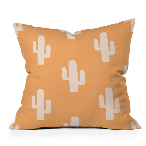 Lyman Creative Co Orange Cactus Outdoor Throw Pillow
