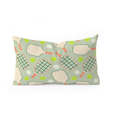 Lyman Creative Co Retro Pickleball Pattern Oblong Throw Pillow