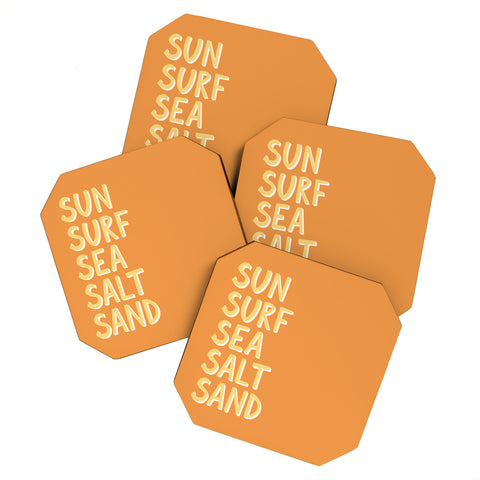 Lyman Creative Co Sun Surf Sea Salt Sand Coaster Set