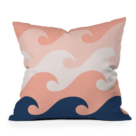 Lyman Creative Co Sunset Ocean Waves Outdoor Throw Pillow