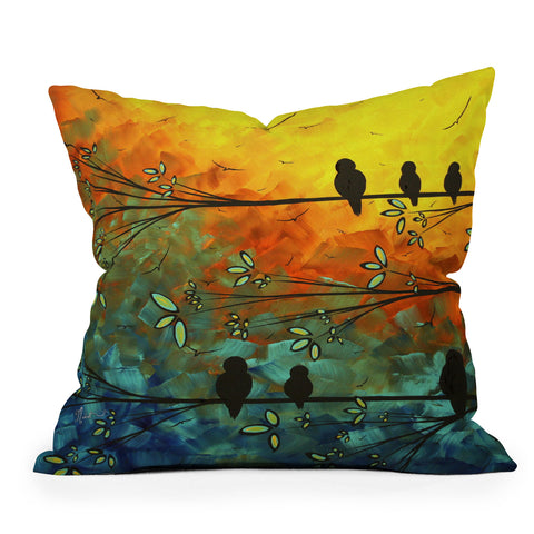 Madart Inc. Birds Of A Feather Outdoor Throw Pillow