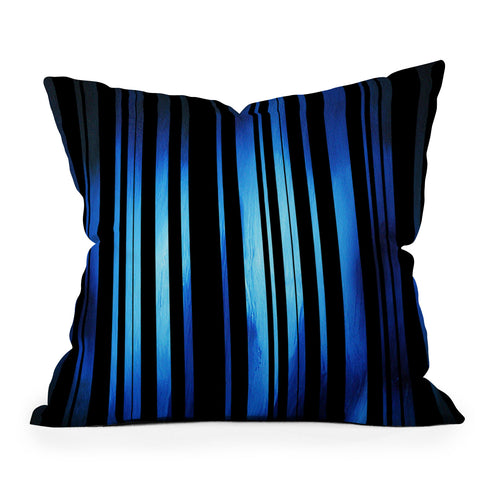 Madart Inc. Black Stripes Blue Passion Outdoor Throw Pillow