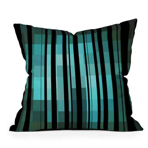 Madart Inc. Black Stripes Romantic Evening Outdoor Throw Pillow