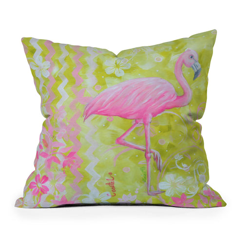Madart Inc. Flamingo Dance Outdoor Throw Pillow