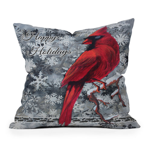 Madart Inc. Happy Holidays Design Outdoor Throw Pillow