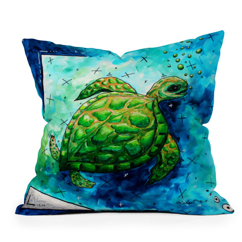 Madart Inc. Sea of Whimsy Sea Turtle Outdoor Throw Pillow
