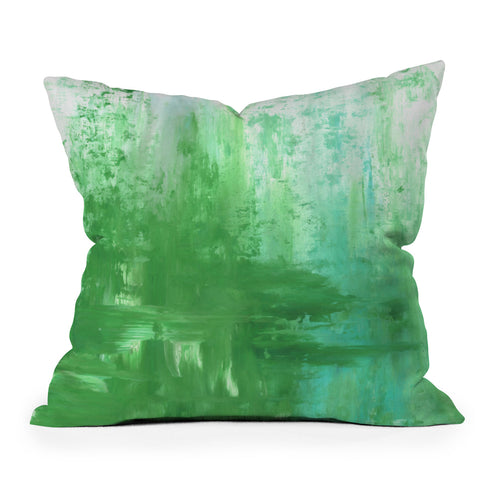 Madart Inc. The Fire Within Minty Outdoor Throw Pillow