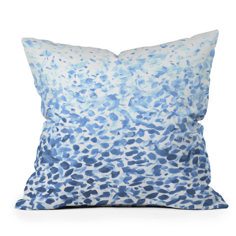 Madart Inc. Tropical Fusion 14 Abstract Blues Outdoor Throw Pillow