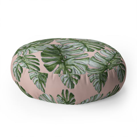 Madart Inc. Tropical Fusion 23 Leaves Floor Pillow Round