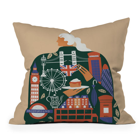 Maggie Stephenson London Afternoon Tea Outdoor Throw Pillow