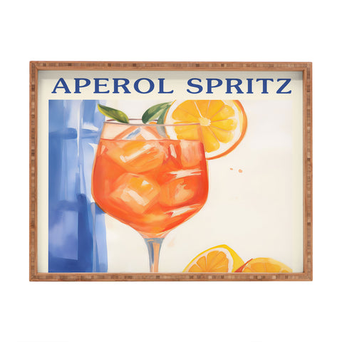 Mambo Art Studio Aperol Spritz Orange Cocktail Rectangular Tray