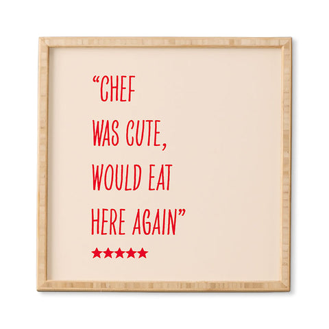 Mambo Art Studio Chef Was Quote Review Framed Wall Art