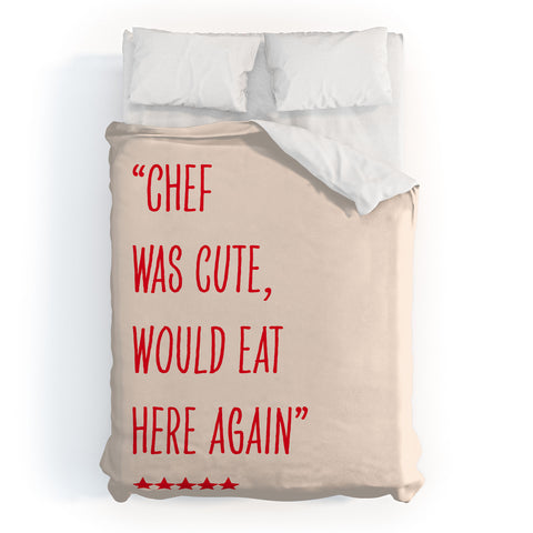 Mambo Art Studio Chef Was Quote Review Duvet Cover