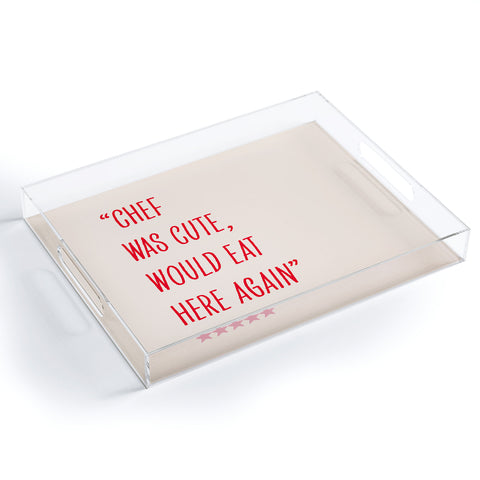 Mambo Art Studio Chef Was Quote Review Acrylic Tray