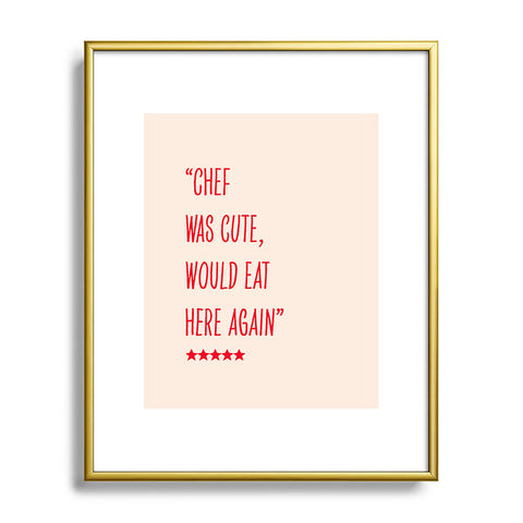Mambo Art Studio Chef Was Quote Review Metal Framed Art Print