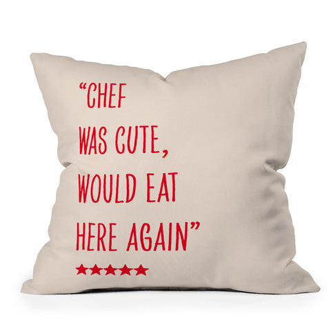 Mambo Art Studio Chef Was Quote Review Outdoor Throw Pillow