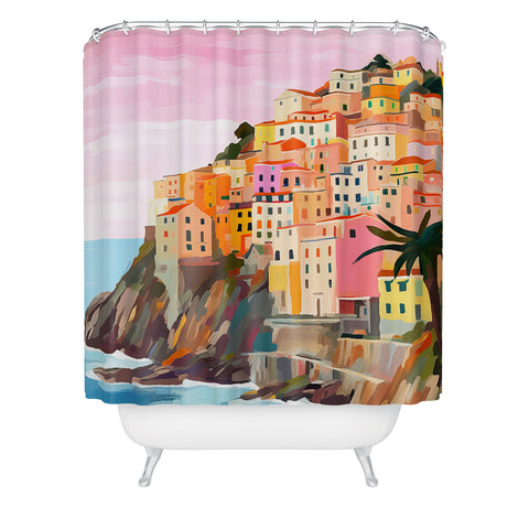 Mambo Art Studio Cinque Terre Italy Painting Shower Curtain