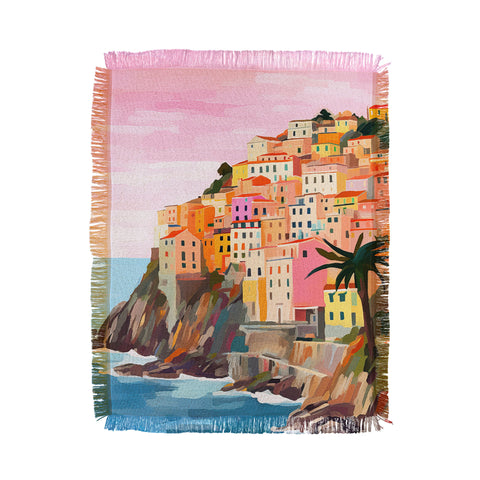 Mambo Art Studio Cinque Terre Italy Painting Throw Blanket