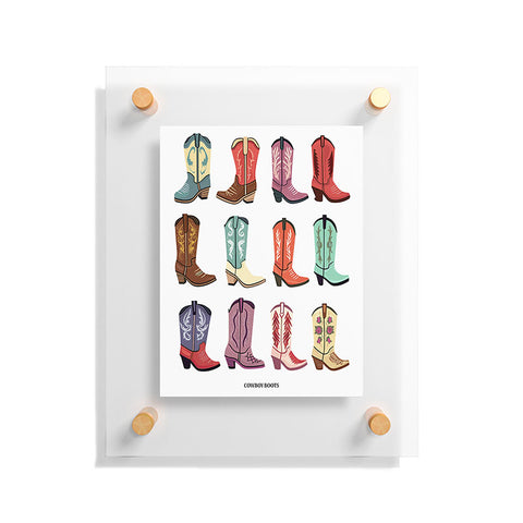 Mambo Art Studio Cowboy Boots Poster Floating Acrylic Print