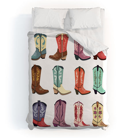 Mambo Art Studio Cowboy Boots Poster Duvet Cover