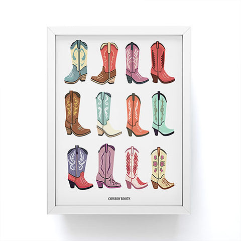 Mambo Art Studio Cowboy Boots Poster Framed Mini Art Print