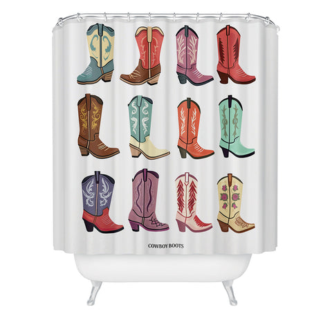 Mambo Art Studio Cowboy Boots Poster Shower Curtain