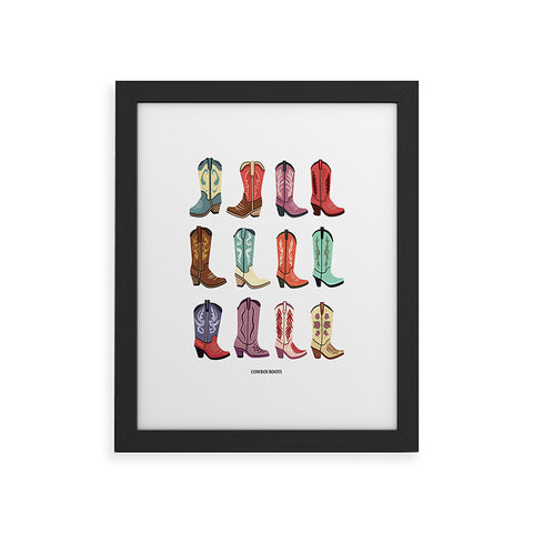 Mambo Art Studio Cowboy Boots Poster Framed Art Print