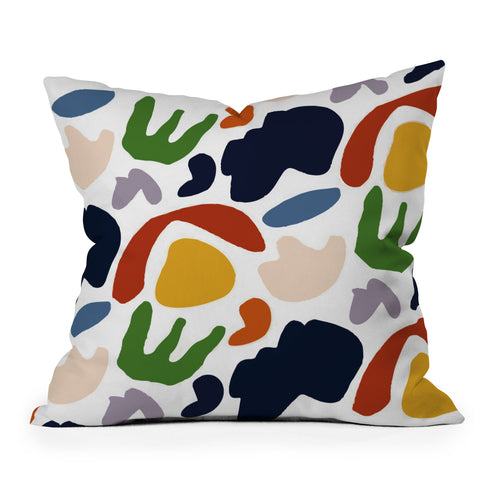 Mambo Art Studio Cut Out Shapes Vibrant Outdoor Throw Pillow