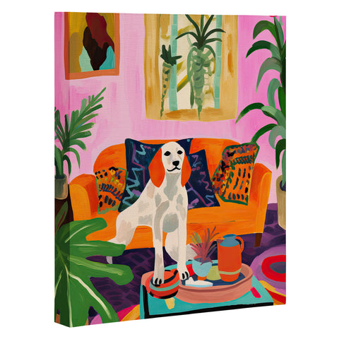 Mambo Art Studio Dog in Boho Living Room Art Canvas