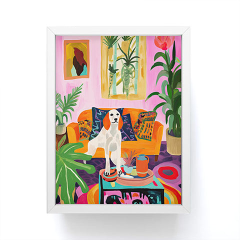 Mambo Art Studio Dog in Boho Living Room Framed Mini Art Print