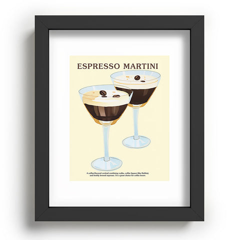Mambo Art Studio Espresso Martini Drink Recessed Framing Rectangle