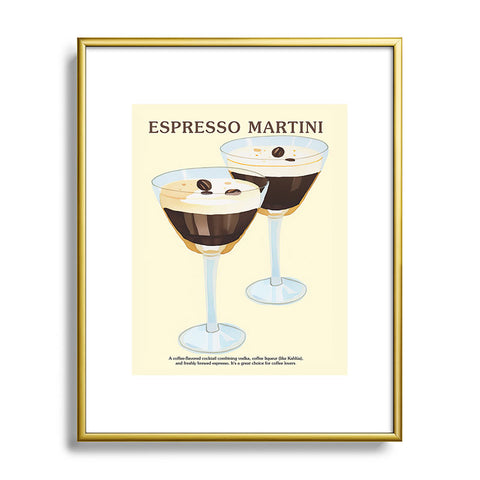 Mambo Art Studio Espresso Martini Drink Metal Framed Art Print