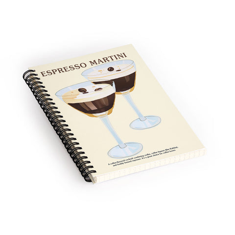Mambo Art Studio Espresso Martini Drink Spiral Notebook