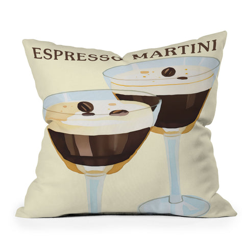 Mambo Art Studio Espresso Martini Drink Throw Pillow