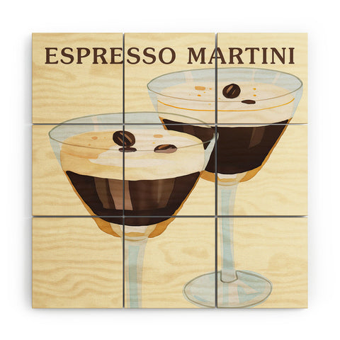 Mambo Art Studio Espresso Martini Drink Wood Wall Mural