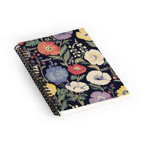 Mambo Art Studio Flower Market Paris Spiral Notebook
