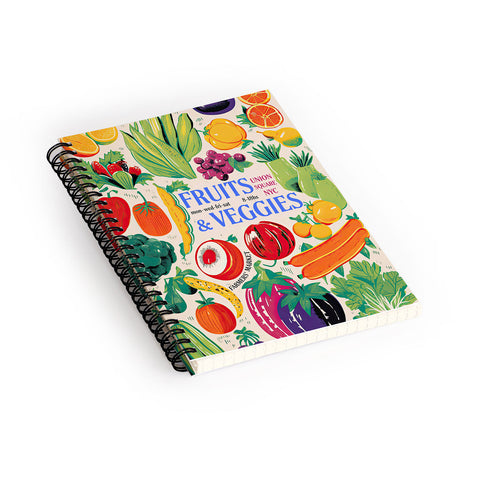 Mambo Art Studio Fruits Veg Mkt New York Spiral Notebook