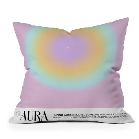 Mambo Art Studio Pink Aura Outdoor Throw Pillow