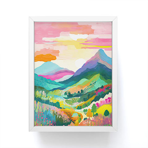 Mambo Art Studio Rainbow Mountain Painting Framed Mini Art Print