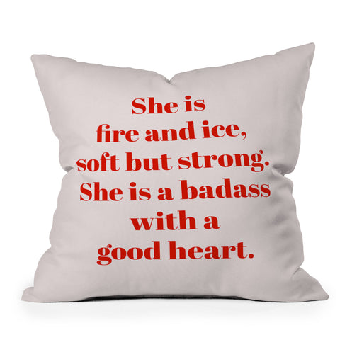 Mambo Art Studio She is Fire and Ice Outdoor Throw Pillow