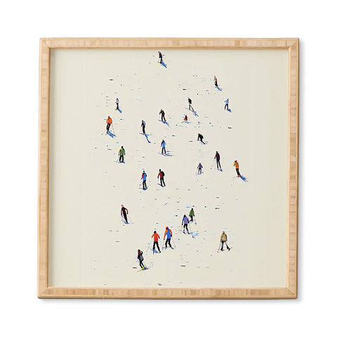 Mambo Art Studio Skiers In Crayon Framed Wall Art