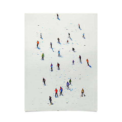 Mambo Art Studio Skiers In Crayon Poster