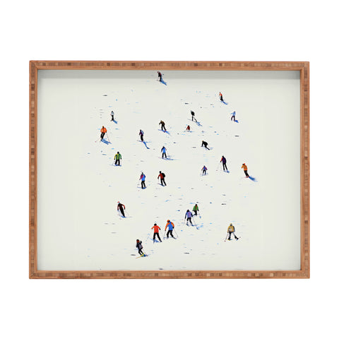 Mambo Art Studio Skiers In Crayon Rectangular Tray