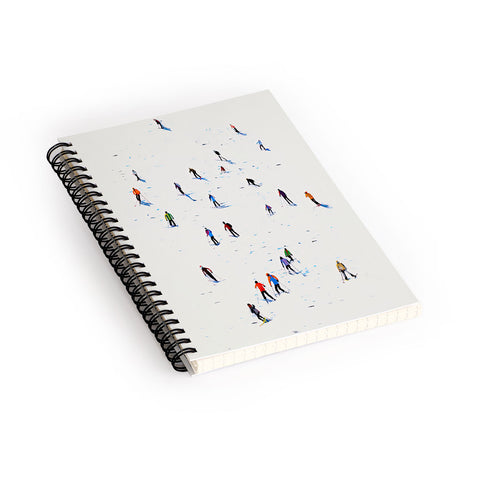 Mambo Art Studio Skiers In Crayon Spiral Notebook