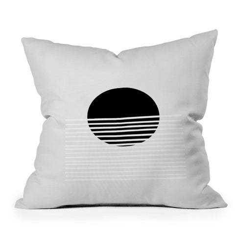 Mambo Art Studio Sunset Monochrome Outdoor Throw Pillow